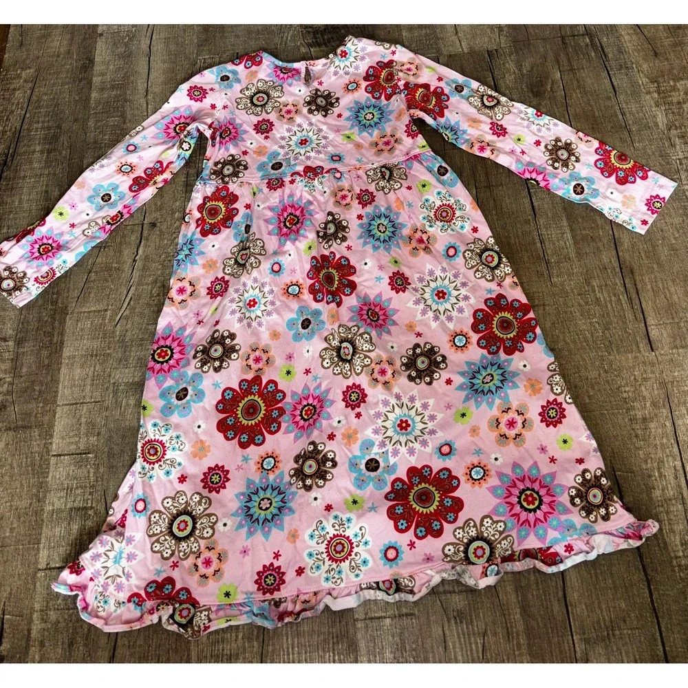 Hanna Andersson Girls Pink Floral Dress and Leggings Set Size 150 (12/14)‎ Boho
